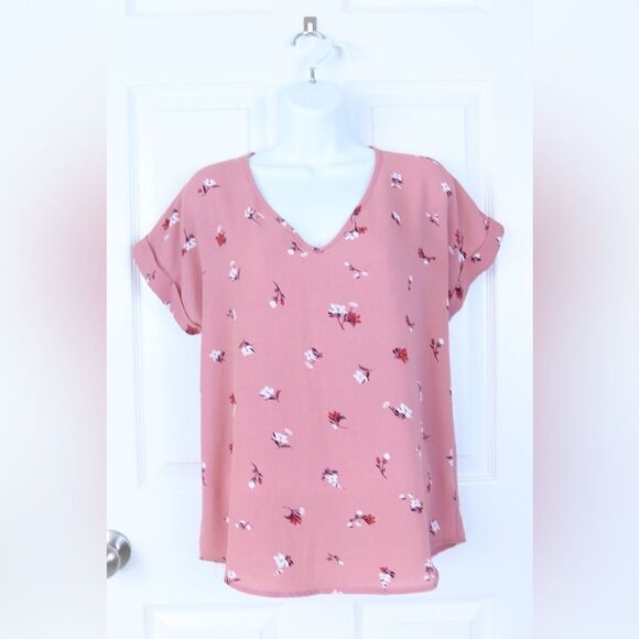 Pink Rose Tops - Pink Rose Pink Floral Tunic Top Size Medium